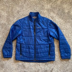 Eddie Bauer Mens L Blue 365 System Component Full Zip Down Puffer Jacket